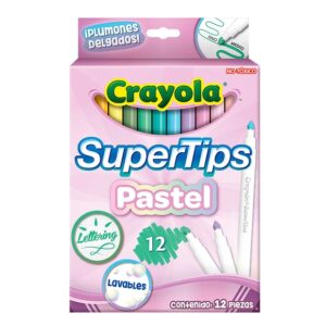 Plumón delgado lavable c/12 pastel Súper Tips